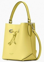 Kate Spade Eva Small Bucket Yellow Limelight Leather WKRU6736 NWT $329 Lemon Y - £82.80 GBP