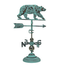 Verdigris Copper Bear Tabletop Weathervane Garden Décor with Optional Fence - £89.95 GBP