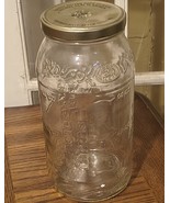 Large Vlasic Farms Embossed Glass Pickle Jar Large 10 Inch Hole In Lid - $21.05 CAD