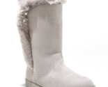 Cat &amp; Jack Girls&#39; Gray Microsuede Hart Faux Fur Shearling Winter Snow Bo... - £10.43 GBP