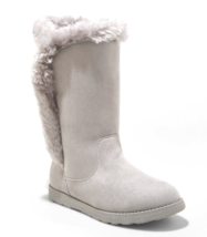 Cat &amp; Jack Girls&#39; Gray Microsuede Hart Faux Fur Shearling Winter Snow Boots NEW - £10.17 GBP