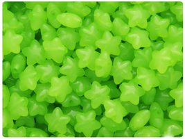 BeadTin Light Green Translucent 10mm Star Plastic Craft Beads (125pcs) - $2.39