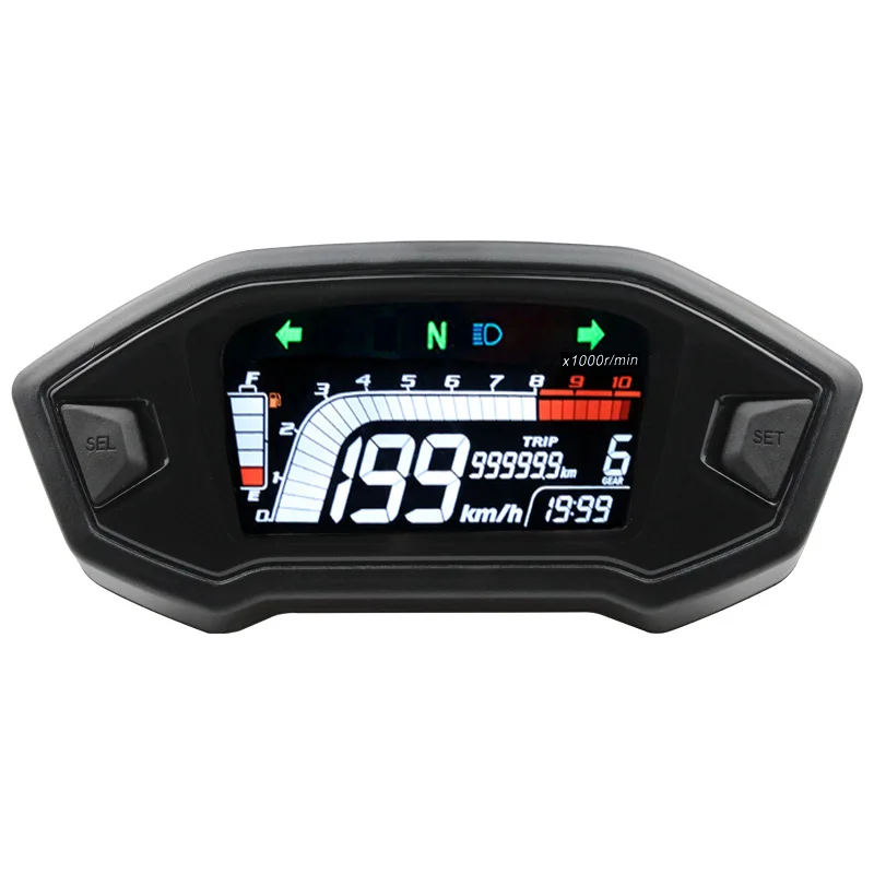 2022 Motorcycle Speedometer LCD Display Universal Thermometer Adjustable Digital - £323.83 GBP