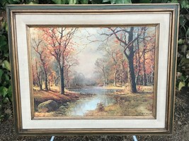 Robert Wood Vintage 1956 Modern Impressionist Autumn Landscape Gallery Giclee - £442.48 GBP