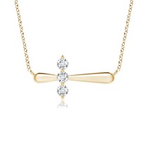 ANGARA Lab-Grown 0.26 Ct Diamond Sideways Cross Necklace in 14K Gold for... - £518.42 GBP