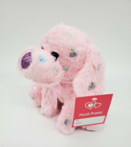 7&quot; Tom&#39;s Toy Puppy Dog Pink Hearts Valentine Plush Stuffed Animal Toy New B410 - £7.81 GBP
