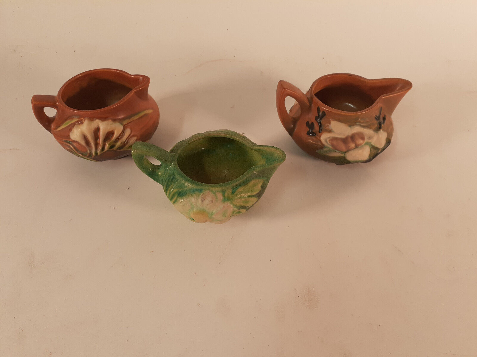 Primary image for Roseville Pottery Creamers, Estate Lot of 3, Very Good Condition