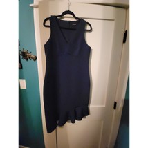 Express Navy Sheath Dress Size 12 Asymmetrical Hem - $35.00