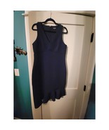 Express Navy Sheath Dress Size 12 Asymmetrical Hem - $639.26 MXN