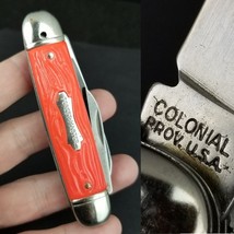 vintage pocket knife &quot;FOREST MASTER&quot; Colonial NEW OLD STOCK bright orange! - $31.99