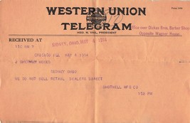 Chicago ~ Shotwell Mfg-Confectionery SPECIALTIES-1914 Telegramma &amp; Busta - £8.72 GBP