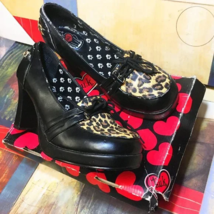 TUK A6953L Womens Hi Heel Platform Shoes - Black + Leopard Print (Discon... - £35.55 GBP