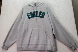 NFL Philadelphia Eagles Reebok Hoodie Football Mens Large Gray Cotton Dr... - $32.37