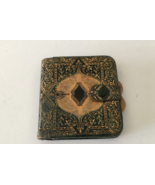 Vintage change coin purse billfold Bohemian look wallet snap closure - $21.73