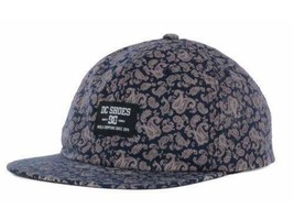 DC Shoes Beat Bomb Lightweight Cotton Blue Paisley Snapback Flat Bill Cap Hat - £14.42 GBP