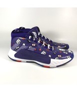 Adidas DAME 5 Basketball Shoes Purple LE Print Red White EG2317 Mens Siz... - £70.27 GBP