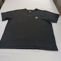 Carhartt K84 BLK Men's Black Henley Cotton Pocket Shirt Short Sleeve Size 2XL image 14