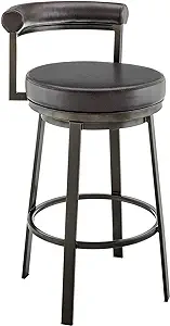 Armen Living Neura Swivel Counter or Bar Stool in Mocha Finish with Brow... - $373.99