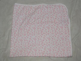 Little Me Baby Girl White Pink Floral Receiving Swaddle Blanket Cotton Flowers - £21.01 GBP