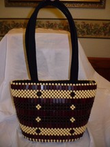 Gorgeous African Hand Made Wood Beaded Purse Made in Kenya Medium Size  - £44.37 GBP