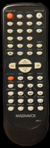 Magnavox NB677 OEM Original Remote For Player DVD VCR Combo DV220MW9 CDV... - $9.54