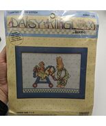 Bucilla Daisy Kingdom Counted Cross Stitch Bunnies Horsie Ride Kit  &amp; Frame - $228.56 MXN