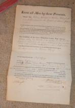 Original 1814 Legal Bond Document Providence Rhode Island - $153.45