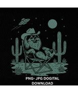 Pomeranian Cowboy Under UFO Png Alien Dog Western Desert Space Graphic Tee - $3.95
