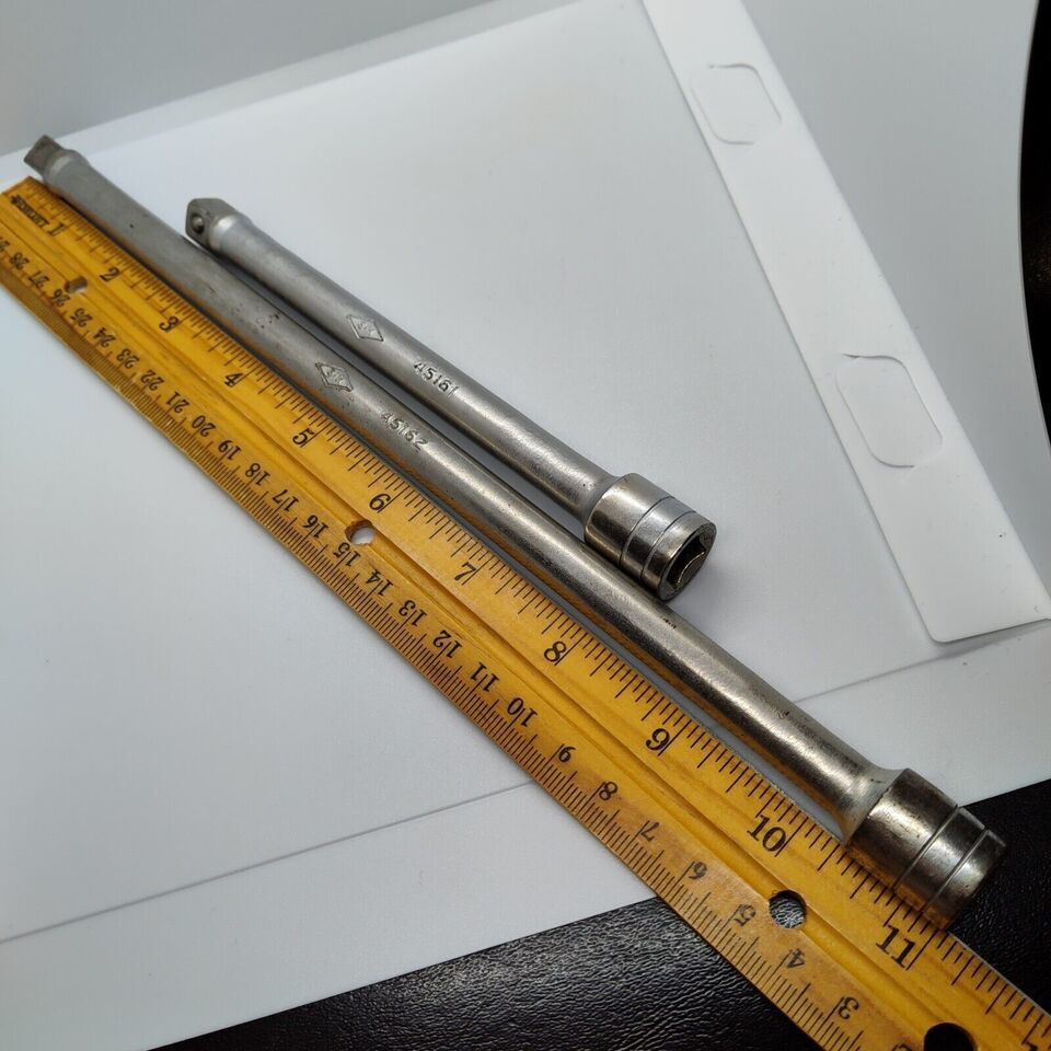 Vintage Long S-K #45162 45161 3/8 Inch Drive Extensions 6&quot; &amp; 12&quot; USA - $29.98