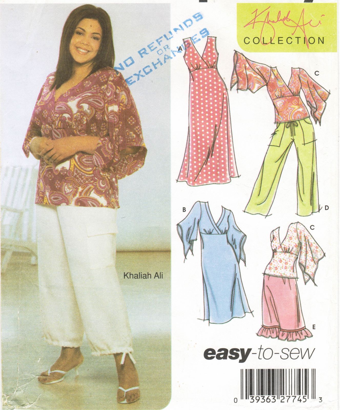 Misses Plus Size Empire Dress Boho Top Ruffled Skirt Pants Sew Pattern 26W - 32W - £9.42 GBP