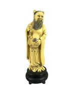 Figurine Chinese Male Robed Bearded Hand Carved Chop Marked Asian Markin... - £74.35 GBP