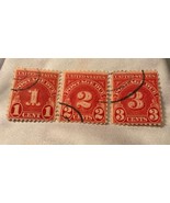 Us Stamps 1930-1931 Postage Due Lot Of 3 Different 1-2-And 3 Cent Stamps - £4.98 GBP