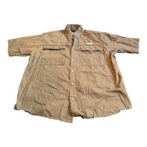 Reel Legends  Vented Performance Khaki Large Fishing Shirt Button Up Tan Beige - £16.89 GBP
