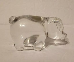 Vintage Clear Glass 3&quot; Pig Figurine Paperweight - £10.38 GBP