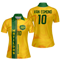 Australia Matildas Emily van Egmond National Women&#39;s Football Team Polo Shirt - £38.58 GBP+