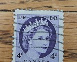 Canada Stamp Queen Elizabeth II 4c Used Wave Cancel 347 - $0.94