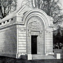 Cemetery Crypt Mausoleum Tombstone Architecture 1899 Victorian Design DW... - £19.80 GBP