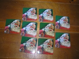 Lot of 8 Vintage Reproduction Santa Claus Drinking Coca-Cola Square Cork Backed  - £7.41 GBP