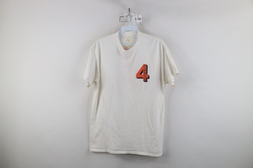 4 Hunnid Mens Size Medium Streetwear Spell Out Short Sleeve T-Shirt Whit... - $19.75