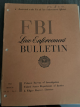FBI Law Enforcement Bulletin March 1952 J Edgar Hoover Sydney Gordon Mar... - $47.50