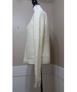 BANANA REPUBLIC Large Sweater Cream Wool / Viscose Thick Knit Crew Neck ... - £30.09 GBP