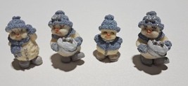 Four - Encore Collectible Snow Buddies Figurines (  2” TALL ) - £17.68 GBP