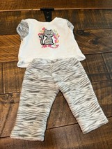 American Girl Bitty Baby Doll Kitty Pajama PJ Stripe Cat Pants Shirt Set - £15.97 GBP