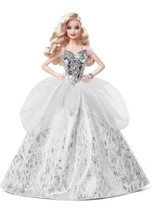 Barbie Signature 2021 Holiday Doll (12-inch, Blonde Wavy Hair) in Silver Gown - £73.84 GBP