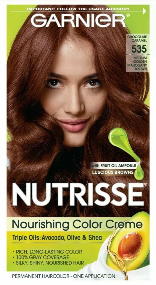 Garnier Nutrisse Permanent Hair Color Medium Golden Mahogany Brown 535 S... - $11.86