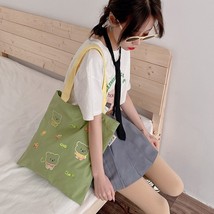 2022 Women&#39;s Shoulder Bag Fashion Shopper Tote Bag Cute  Cartoons Embroidery Lit - £23.91 GBP