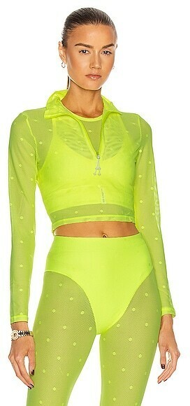 Adam Selman Sport Carbon38 Neon Yellow Mesh Crop Top NWT size S - $90.00