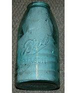 Vintage Early Ball Mason Jar Blue Aqua #54 Swirl &amp; Bubble 5-4   9&quot; Tall - £47.17 GBP