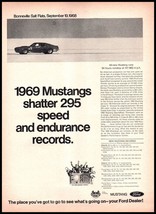 1969 Ford Mustang Endurance Test Bonneville Salt Flats Vintage Print Ad Wall Art - £8.47 GBP