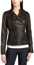 MICHAEL Michael Kors Asymmetrical Motocycle Leather Jacket Sz S/P Black - $2,774.18 MXN